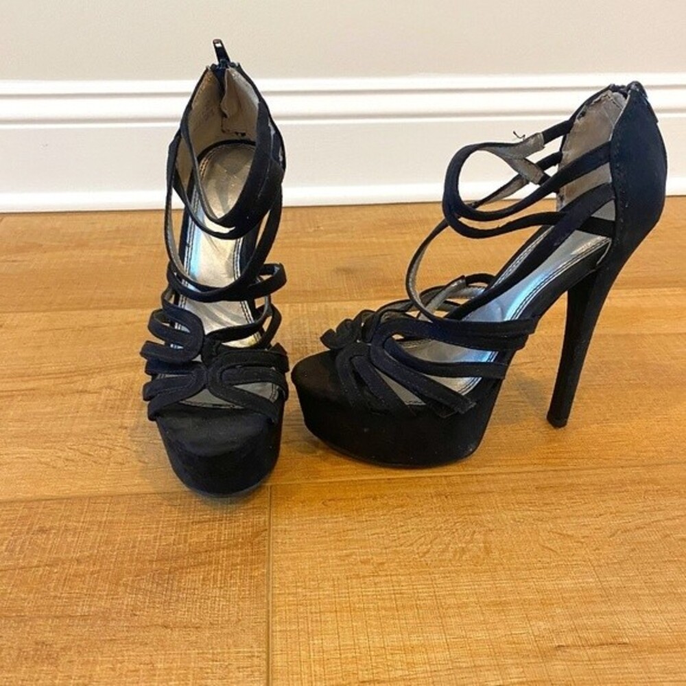Aldo Platform Black Strappy Sandal